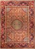 aalam red and orange wool hand knotted Rug - HeadShot