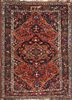 aalam red and orange wool hand knotted Rug - HeadShot