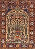 aalam red and orange wool hand knotted Rug - HeadShot