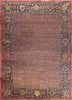 aalam red and orange wool hand knotted Rug - HeadShot