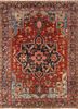 aalam blue wool hand knotted Rug - HeadShot