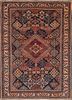 aalam blue wool hand knotted Rug - HeadShot