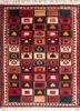 nuray red and orange wool hand knotted Rug - HeadShot