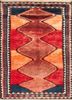 nuray red and orange wool hand knotted Rug - HeadShot