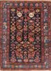 aalam blue wool hand knotted Rug - HeadShot