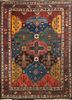 aalam blue wool hand knotted Rug - HeadShot