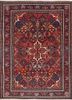 aalam red and orange wool hand knotted Rug - HeadShot