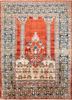 gulmarg red and orange silk hand knotted Rug - HeadShot gulmarg red and orange silk hand knotted Rug - HeadShot