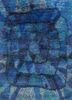 zuri blue wool hand knotted Rug - HeadShot