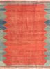 nayaab red and orange wool flat weaves Rug - HeadShot
