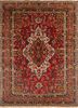 aalam red and orange wool hand knotted Rug - HeadShot aalam red and orange wool hand knotted Rug - HeadShot