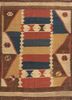 nayaab red and orange wool flat weaves Rug - HeadShot