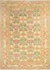 aalam green wool hand knotted Rug - HeadShot