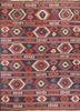 nayaab red and orange wool flat weaves Rug - HeadShot nayaab red and orange wool flat weaves Rug - HeadShot
