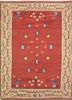 nayaab red and orange wool flat weaves Rug - HeadShot