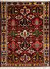 aalam red and orange wool hand knotted Rug - HeadShot