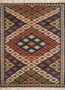 nayaab beige and brown wool flat weaves Rug - HeadShot