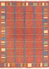 nayaab red and orange wool flat weaves Rug - HeadShot
