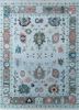 cyanna blue wool hand knotted Rug - HeadShot