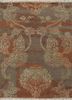 pansy red and orange wool and silk hand knotted Rug - HeadShot pansy red and orange wool and silk hand knotted Rug - HeadShot