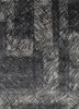 grey and black grey and black wool and silk hand knotted Rug