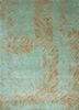 green green wool and silk hand knotted Rug