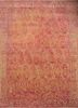 free verse by kavi red and orange wool and silk hand knotted Rug - HeadShot