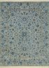 blue blue wool and silk hand knotted Rug