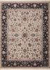 ivory ivory wool and silk hand knotted Rug