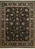 aurora grey and black wool and silk hand knotted Rug - HeadShot