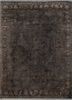 aurora grey and black wool and silk hand knotted Rug - HeadShot