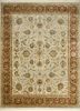  ivory wool and silk hand knotted Rug