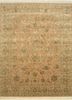  red and orange wool and silk hand knotted Rug