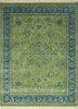  green wool and silk hand knotted Rug