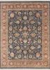  blue wool and silk hand knotted Rug