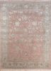  red and orange wool and silk hand knotted Rug