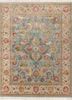 blue blue wool and silk hand knotted Rug