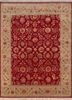 aurora red and orange wool and silk hand knotted Rug - HeadShot