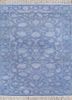 aurora blue wool and silk hand knotted Rug - HeadShot aurora blue wool and silk hand knotted Rug - HeadShot
