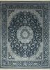 blue blue wool and silk hand knotted Rug