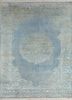aurora blue wool and silk hand knotted Rug - HeadShot aurora blue wool and silk hand knotted Rug - HeadShot