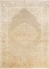 beige and brown beige and brown wool and silk hand knotted Rug