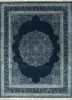 blue blue wool and silk hand knotted Rug