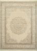ivory ivory wool and silk hand knotted Rug