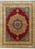 aurora red and orange wool and silk hand knotted Rug - HeadShot aurora red and orange wool and silk hand knotted Rug - HeadShot
