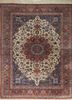 aalam blue wool hand knotted Rug - HeadShot