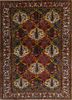aalam red and orange wool hand knotted Rug - HeadShot aalam red and orange wool hand knotted Rug - HeadShot