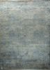 azalea blue bamboo silk hand knotted Rug - HeadShot