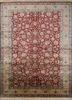 gulmarg red and orange silk hand knotted Rug - HeadShot