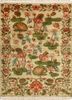 gulmarg green silk hand knotted Rug - HeadShot